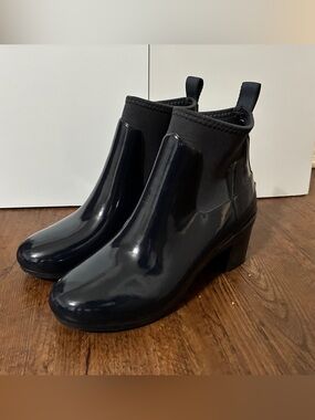 Hunter Navy Rain Ankle Boots (EU39)